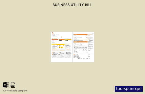 lista para imprimir Plantilla de páginas de facturas de servicios públicos comer